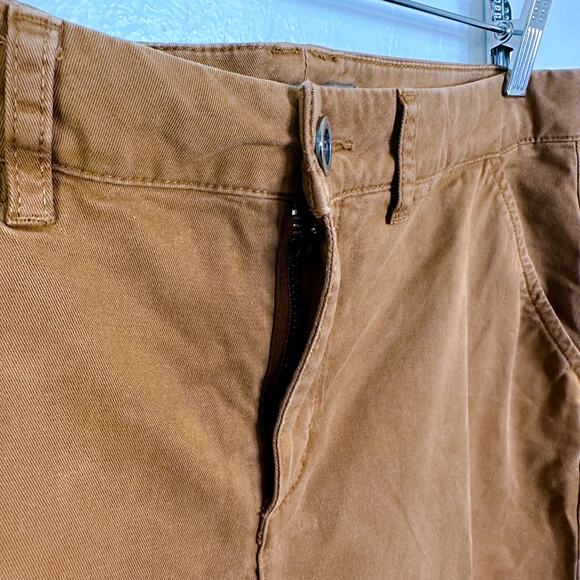 Garnet Hill Organic Cotton Chino Cropped Straight Leg Pants Camel Brown Size 6 - Picture 4 of 12